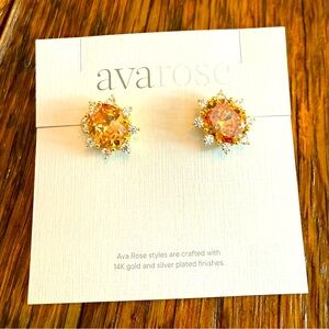 Beautiful Amber Crystal Earrings
